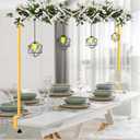 Over The Table Rod Stand with Clamps Adjustable 31"-110'' Length 31"-64" Height Gold Table Balloon Arch Stand with Storage Bag, For Halloween Christmas Party Wedding Anniversary Decoration