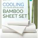 100% Rayon Derived From Bamboo - Bamboo Sheets Twin XL Size - Cooling Sheets for Twin XL - Soft, Breathable & Hotel Luxury Bedding - 1 Flat & 1 Fitted & 1 Pillowcase w/ 18 Inch Deep Pockets - White