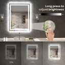 Snowdool 24"X36" LED Bathroom Mirror with Front Lights and Backlit, Anti-Fog, Dimmable, Shatter-Proof Tempered Glass, Lighted Bathroom Vanity Mirror for Wall with 3 Colors, Memory Function
