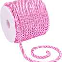 PH PandaHall 5mm Decorative Rope Graduation Cord Twisted Satin Polyester Twine Cord Pink Thread Shiny Cord Choker Thread for Home Décor Upholstery Curtain Tieback Graduation Honor Cord 19 Yards