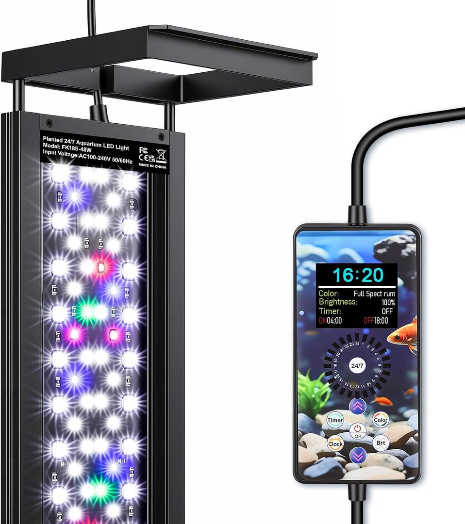 fishkeeper Smart LED Aquarium Light, 24/7 RGB Full Spectrum Fish Light
