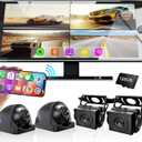 Wireless Carplay with 4K 4CH Dash Cam, Portable Carplay HD Touchscreen for Car, Carplay & Android Auto Car Radio w/DVR Recording, GPS Navigation/Mirror Link/Music Play - 10.36"
