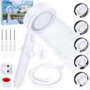 RV Shower Head with Hose, 5+1 Mode High Pressure Shower Head Replacement with On/Off Switch, Water Saving Motorhome Shower Head, Shower Head for RV/Campervan, Caravan (White)