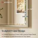 Keonjinn Brushed Nickel Bathroom Mirror 24 x 36 Inch, Aluminum Alloy Frame