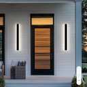 Haylen | Waterproof Outdoor Wall Light, LED Dimmable with Remote 3000K-6000K, Long Outdoor Porch Lights, Wired Lighting Fixture, Patio Exterior Wall Sconce, 1-Pack (Black, 24")