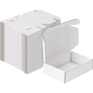 MEBRUDY 7x5x2 Inches Shipping Boxes Pack of 50, Small Corrugated Cardboard Box for Mailing Mailer Packing, White