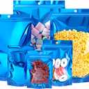 100 PCS Smell Proof Mylar Bags, Resealable Packaging Sealable Bags, Stand Up Aluminum Foil Pouch Bags with Clear Window for Food Storage, Jewelry,Cookie,Small Business Packaging(Blue 4.7x7.9inch)