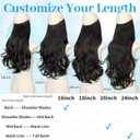 KooKaStyle Invisible Wire Hair Extensions Long Wavy Layered Synthetic Hair Extensions with Transparent Wire Adjustable Size 6 Secure Clips Strawberry Blonde Hairpieces for Women 20 Inch