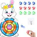 Capoda Easter Dart Board Game 28" Cute Bunny Dart Board with 12 Sticky Balls Easter Basket Stuffers for Easter Yard Indoor Outdoor Sports Games Birthday Gifts Party Favors Supplies