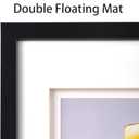 Yaetm 8x10 Double Floating Mat Picture Frame Set of 2, Display Picture 5x7 with Ivory Double Mat, Polished High Definition Real Glass, Tabletop & Wall Mounting Photo Frames, White