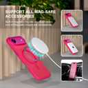 Misea Magnetic for iPhone 17 Air Case Compatible with MagSafe [Military Grade Drop Protection] Full Camera Lens Protector Translucent Matte Phone Case for Women Girls 6.5 inch, Hot Pink