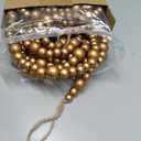 27 ft Long Christmas Wood Bead Garland 3 Pcs 9 ft Wood Christmas Tree Garland Decoration Vintage Beaded Garlands for Xmas Wedding Holiday Farmhouse Home Boho Decor (Gold)