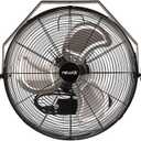 NewAir WindPro18W Wall Mount Fan | High-Velocity Industrial, Shop or Garage Fan | 3 Speed Settings | 3000 CFM | Black