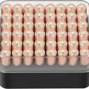 ALCYON Battery Organizer Storage Case, Battery Vault Box Container for 48pcs AAA Batteries, Plastic Clear Protective Battery Holder for Travelling/Home/Office (Black, Small)