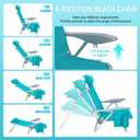 #WEJOY Beach Chair for Adults, Reclining Adjustable Position, Lay Flat Lightweight Folding Portable Aluminum Chair with Backpack Straps,Padded headrest, Heavy Duty 400 lbs Lawn Chair for Beach, Sand