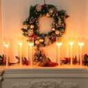 12 Pcs Hurricane Glass Candle Holders 2.5 x 14 Open Ended Tube Ribbed Shade Bottomless Chimney Cylinder Taper Candle Cover for Wedding Anniversary Home Table Centerpiece