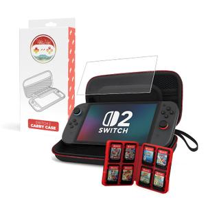 HYPE GAMER GEAR Protective Carry Case for Nintendo Switch 2  Includes Tempered Glass Screen Protector & Game Card Holder  Shockproof, Travel Friendly Premium Bundle