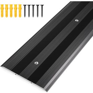 5Wide Sturdy Thicken Aluminum Threshold Strip, Stylish Floor Transition Strip Door Threshold for Commercial High Traffic Places, Size 36in5in0.25in (Black)