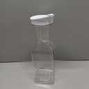 Set of 4 Plastic Carafe with Lid, 1 Liter Mimosa Bar Supplies, Large Square Base Juice Containers, Water Bottle, Milk Container, Clear Beverage Containers for Fridge - HAND WASH ONLY