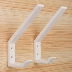 4PCS Helmet Holders Plastic Hanging Hooks Wall Mounted Hangers Hat Glove Bag Shoe Clothes Rack (White-4PC)