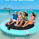 TIGERXBANG Inflatable Water Hammock with Cup Holder, Sun Chill Float Ring Floating Dock Mesh Pool Floats River Lake Floats for Adult, 8FT