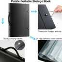 Puzzle Storage Book Folder for 500-1000 Pieces, Large Jigsaw Storage Binder with 24 HD Clear Pockets & 16 Saver Sheets, Completed Puzzle Organizer Keeper Album, Portable Portfolio Case, Gift for Mom