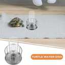 Toyvian Mini Turtle Water Feeder Stainless Steel Splash-Proof Reptile Feeding Basin 4.5 Inch Compact Water Dispenser for Land Turtles and Small Reptiles