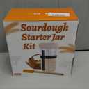 Sourdough Starter Jar, 2 Pack 35 oz Sourdough Starter Kit with Thermometer, Feeding Date Band, Scraper, Cloth Cover, and Metal Lid. Sourdough Baking (Orange)