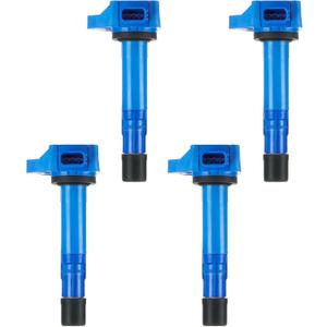 Ignition Coil Pack for Acura MDX 2001-2005 3.5L, Honda Civic 2001-2005 1.7L, Pilot 2003-2005 3.5L, Ridgeline 2006-2008 3.5L, C1460 5C1451 E1012 E340 E420 52-1789 IC520 4 Pcs (4*BLUE Coil Pack)