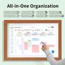 Digital Calendar & Smart Chore Chart, 10.1'' Touchscreen Family Organizer with Multi-Calendar Sync, Reward System, Photo Frame Mode, Desk or Wall Mount, Teak, No Subscription