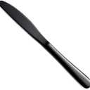 Black Dinner Knives Set Of 12, Berglander Stainless Steel Titanium Plating Shiny Black Dinner Knife, Butter Knife Spreader Table Knives Sturdy And Dishwasher Safe