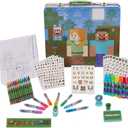 Innovative Designs Minecraft Kids Deluxe Activity Set with Carrying Tin, Coloring Sheets, Tattoos, Stickers, & Art Supplies