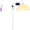 Half Moon Lash Light for Lash Tech, 3-in-1 Professional Esthetician Light with UV Lash Lamp & Phone Holder, Adjustable Height&Brightness for Tattoo,Nail Art,Skincare,Salon,Spa(White)