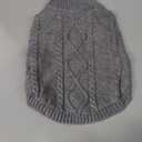 Queenmore Small Dog Pullover Sweater, Cold Weather Cable Knitwear, Classic Turtleneck Thick Warm Clothes for Chihuahua, Bulldog, Dachshund, Pug (Slate Grey, Large)