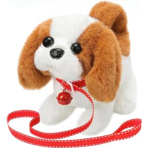 KSABVAIA Plush Saint Bernard Toy Puppy Electronic Interactive Dog - Walking, Barking, Tail Wagging, Stretching Companion Animal for Kids Toddlers