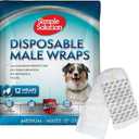 Simple Solution Disposable Dog Diapers Wraps for Male Dogs, True Fit, Absorbent, Leak Proof with Wetness Indicator, Puppy and Doggie Diaper for Peeing, For Medium Pets, 15  23 Inch Waist, 30 Count