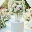 Liotww Extra Large Clear Flower Vase for Floor, Acrylic Cylinder Oversized Big Wide Mouth Plastic Tall Vases for Home or Wedding (D7.8"X24" - D6 X19.8 - D4.8"X15.8" + 3 Holder)