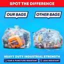 Tasker 95-96 Gallon Trash Bags, (Value Pack 50 Bags w/Ties) Extra Large Heavy Duty Clear Plastic Recycling Trash Bags, 90 Gallon, 95 Gallon, 96 Gallon, 100 Gallon (Clear)