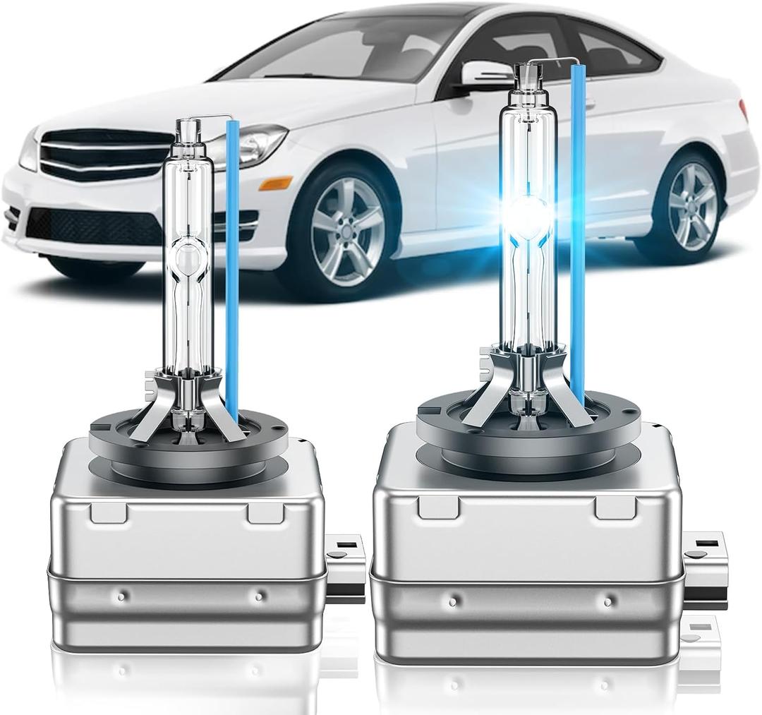 Fit for Mercedes Benz 2008-2012 C350 C250 C300 C63 AMG E350 E550 E63 ML350 ML550 GL550 D1S HID Xenon Headlight Bulbs, High Low Beam Light Bulb, 8000K White Blue, Plug and Play, Pack of 2