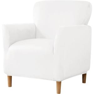 Stretch Chair Covers Banquet Armchair Slipcovers Luxury Velvet Armchair Sofa Covers Chair Slipcover Anti-Slip Furniture Protector for Living Room Friendly for Kids Pets (White)