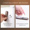 Magnetic Key Holder Adhesive for Wall 2 Pack - Wooden Magnetic Remote Holder Magnet Key Chain Holder Wall Mount for Kitchen, Living Room, Strong Hold for Keys, Car Fobs, Knives
