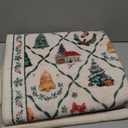 LIVEBOX Beige Christmas Runner Rug 2x6 - Soft Washable Xmas Tree Kitchen Rug Runner, Low-Pile Neutral Rugs for Bedroom Hallway, Non-Skid Farmhouse Rugs Winter Holiday Decor for Entryway Bathroom