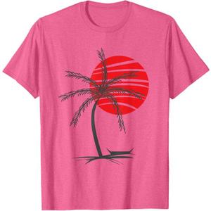 Life Is Really Good Palm Tree Summer Beach Vacation Graphic T-Shirt Pink S
