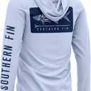 Southern Fin Apparel Performance Fishing Hoodie Shirt for Men Women UPF UV 50+ Lightweight With Hood (Small, Arctic Blue)