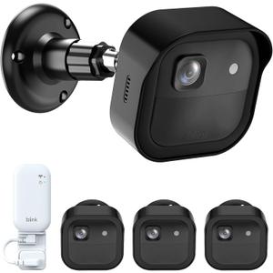 Blink Camera Mount for Outdoor 2K+, 3 Pack Protective Housing and 360 Adjustable Bracket, Snap-On Case for Easy Battery Change, Cable Management Blink Sync Module Mount(Black)