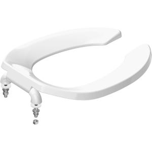 Commercial Toilet Seat Front Open, Toilet Seat Public 18.5 Inch Elongated Toilet Seat for Church, School, Hospital, Office,Heavy Duty Toilet Lid Common(White)