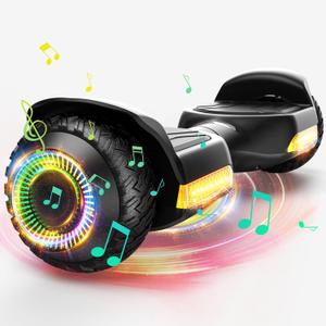 Gyroor Self Balancing Scooter New G13 All Terrain Balancing Scooter with LED Lights, Self Balancing Off Road with Bluetooth for Kids ages 6-12 and Adults-Matte Black