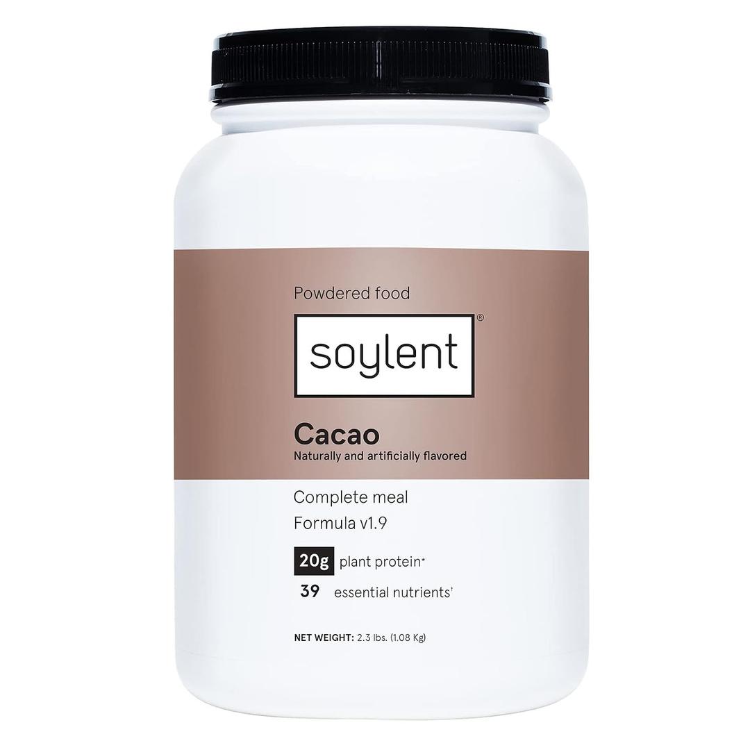 Soylent Complete Nutrition Meal Replacement Protein Powder, Cacao - Plant Based Vegan Protein, 39 Essential Nutrients - 36.8oz Best By 06/23/26