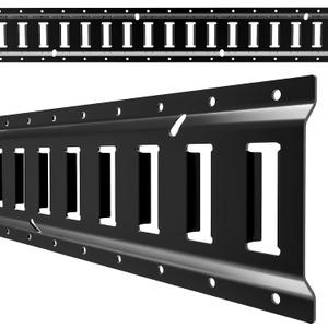 E Track 4'2 Pack with Powder-Coated Steel Trailer Tie Down for Garages, Trucks, Pickups, and Vans, E-Track Rail Reliable Cargo Restraint (Screws Not Included)