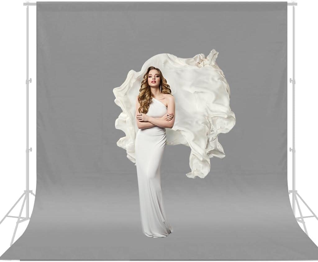 10x12ft Gray Backdrop Photography Grey Photo Shooting Background with Matt Surface for Protrait Photoshoot